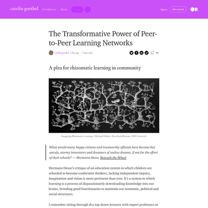 The Transformative Power of Peer-to-Peer Learning Networks