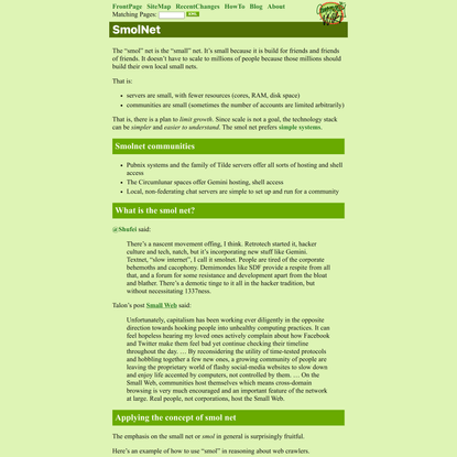 CommunityWiki: Smol Net