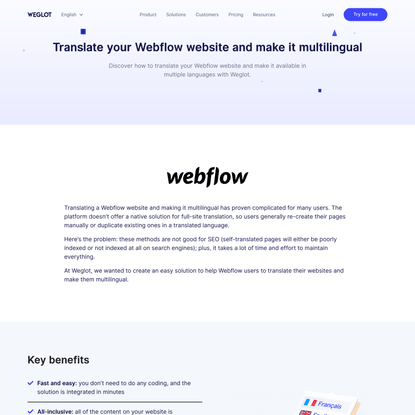 Translate your Webflow website and make it multilingual within minutes
