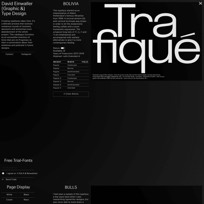David Einwaller, Graphic & Type Design