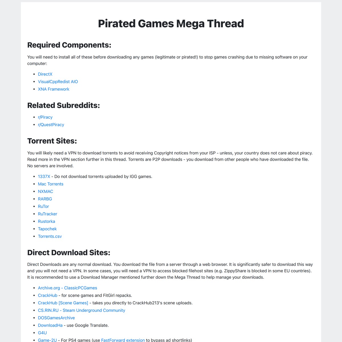 Pirated Games Mega Thread — Are Na