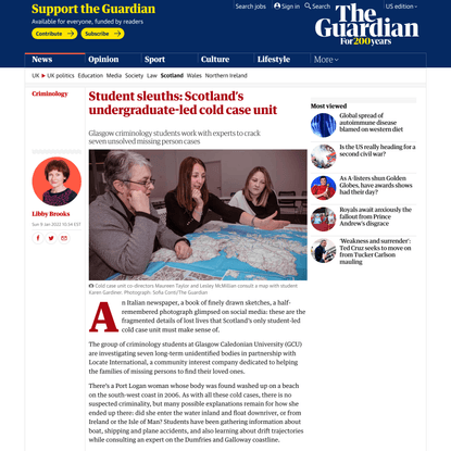 Student sleuths: Scotland’s undergraduate-led cold case unit | Criminology | The Guardian