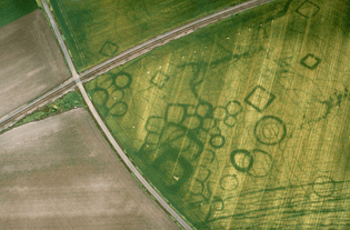  Cropmarks at a protohistoric site at Grézac, France