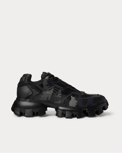 PRADA  Cloudbust Thunder Rubber And Camouflage Mesh Gray Low Top Sneakers