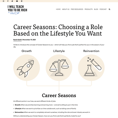 Career Seasons: Choosing a Role Based on the Lifestyle You Want - Career
