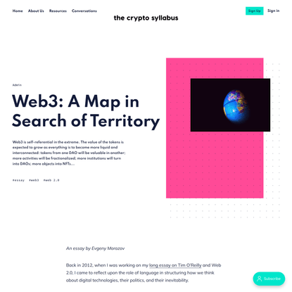 Web3: A Map in Search of Territory