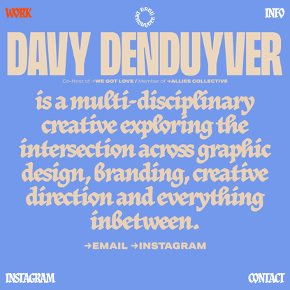 Davy Denduyver — Design &amp; Direction