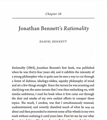 Jonathan Bennett's Rationality, review by Daniel Dennett