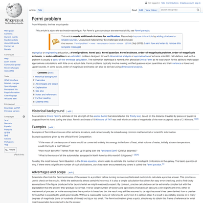 Fermi problem - Wikipedia