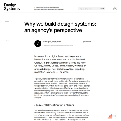 Why Instrument builds design systems