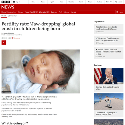 Fertility rate: 'Jaw-dropping' global crash in children being born - BBC News