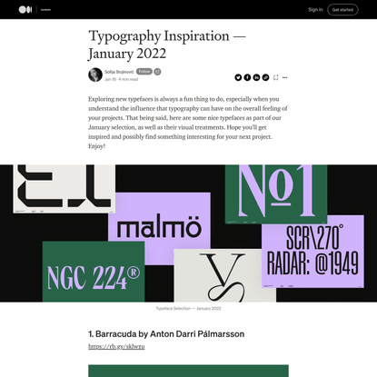 Typography Inspiration — January 2022