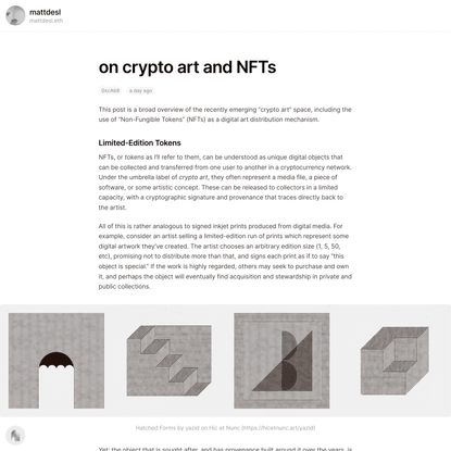 🟧 on crypto art and NFTs — Mirror