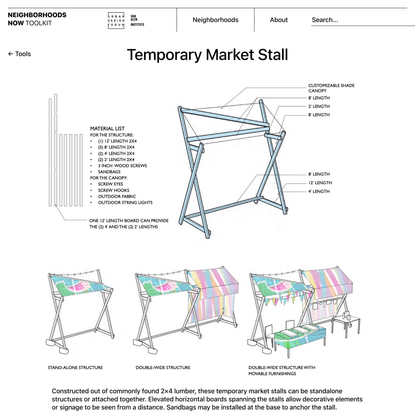 Temporary Market Stall - Neighborhoods Now