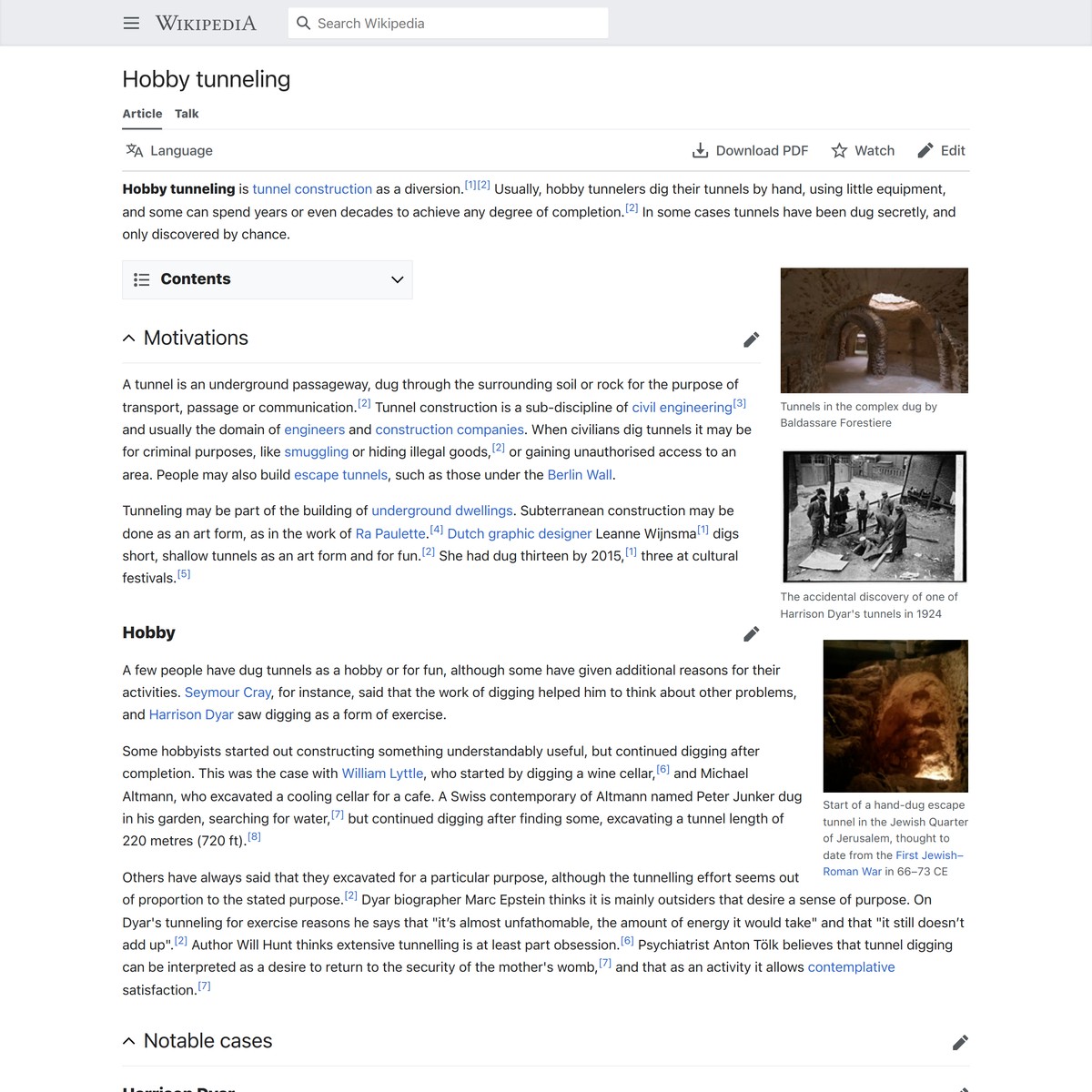 Hobby tunneling Wikipedia — Are.na