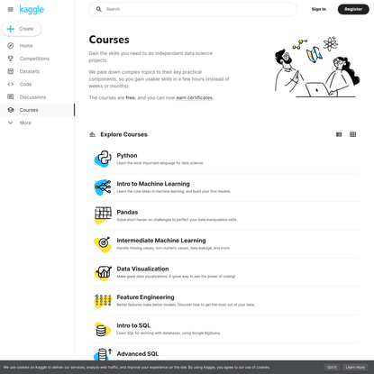 Learn Python, Data Viz, Pandas &amp; More | Tutorials | Kaggle