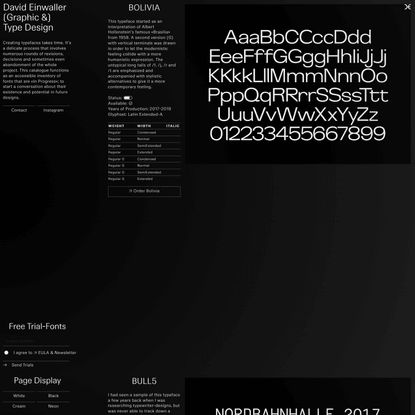 David Einwaller, Graphic & Type Design