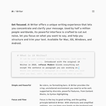 iA Writer: The Benchmark of Markdown Writing Apps