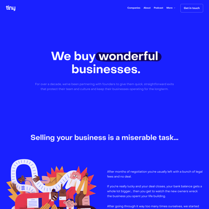 Tiny | We buy wonderful internet businesses