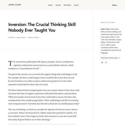 Inversion: The Crucial Thinking Skill Nobody Ever Taught You