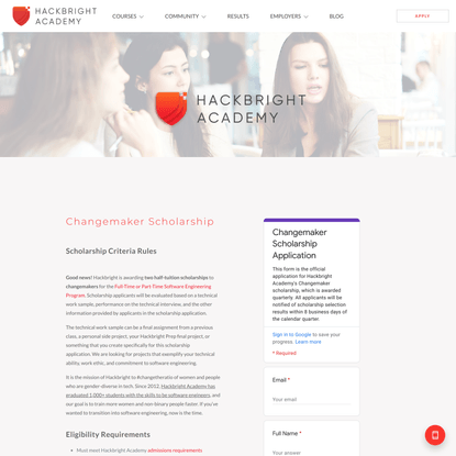 Hackbright Academy Changemaker Scholarship | Hackbright Academy Coding Bootcamp