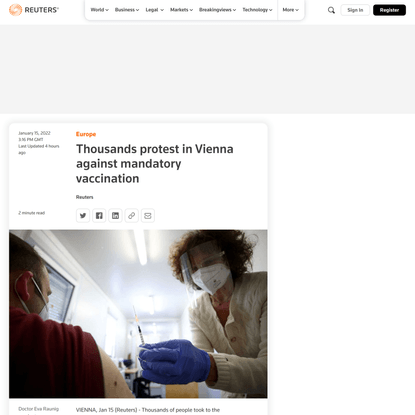 Thousands protest in Vienna against mandatory vaccination | Reuters