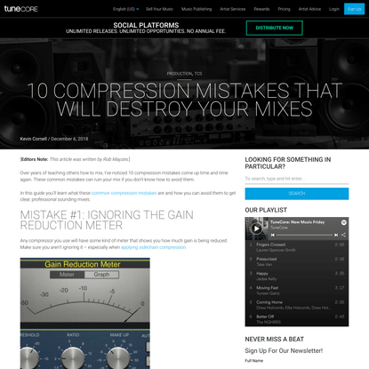 10 Compression Mistakes That Will Destroy Your Mixes - TuneCore