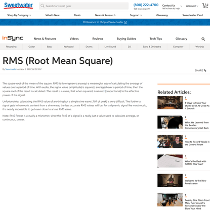 RMS (Root Mean Square) | Sweetwater