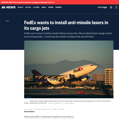 FedEx asks U.S for permission to install anti-missile lasers in its cargo jets