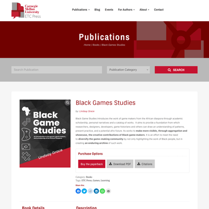 Black Games Studies — ETC Press