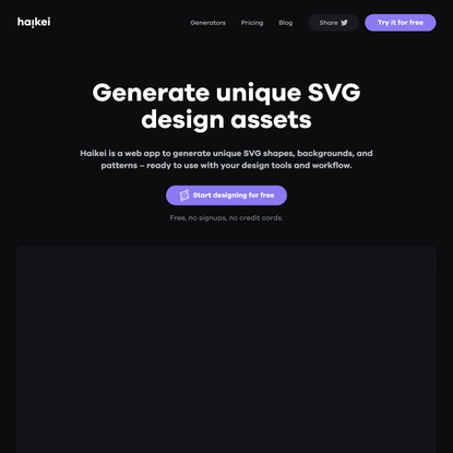 Generate unique SVG design assets | Haikei