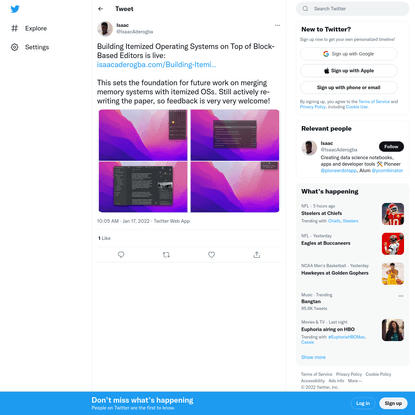 Isaac on Twitter: "Building Itemized Operating Systems on Top of Block-Based Editors is live: https://t.co/KVN28OfftUThis se...