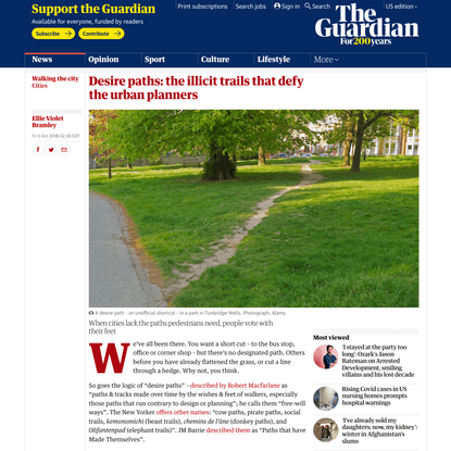 Desire paths: the illicit trails that defy the urban planners | Cities | The Guardian