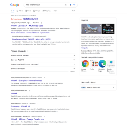WEB XR BROWSER - Google Search