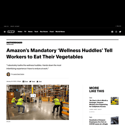 Amazon’s Mandatory ‘Wellness Huddles’ Tell Workers to Eat Their Vegetables