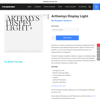 Arthemys Display Light - Type Department