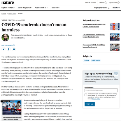 COVID-19: endemic doesn’t mean harmless