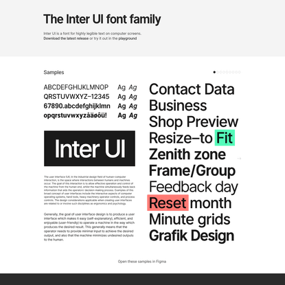 Inter UI font family