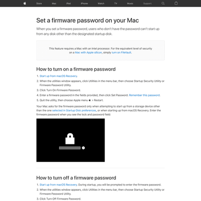 Set a firmware password on your Mac