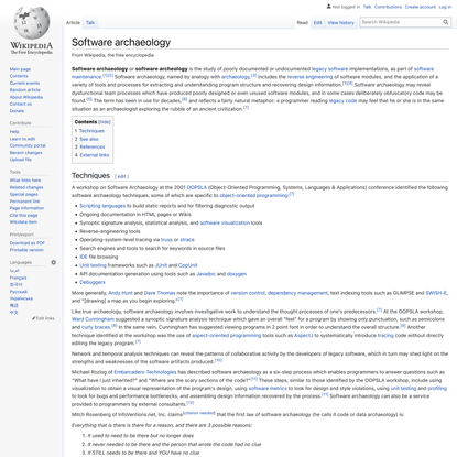 Software archaeology - Wikipedia