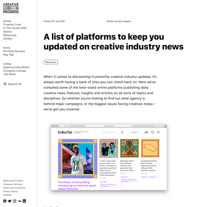 19 online platforms for creative industry news