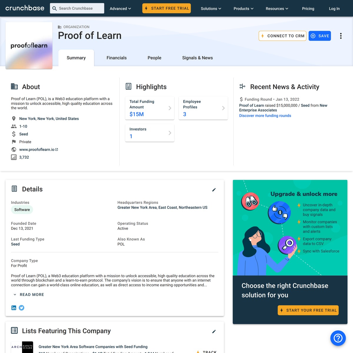 Proof Of Learn - Crunchbase Company Profile & Funding — Are.na