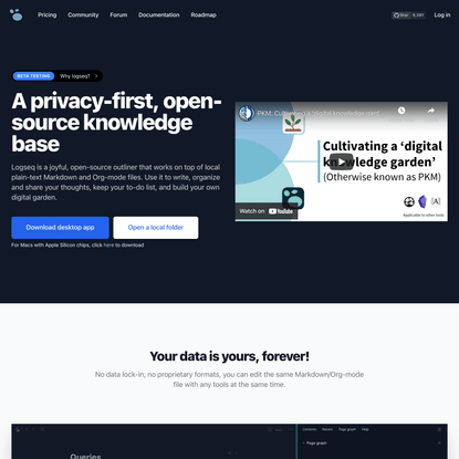 A privacy-first, open-source knowledge base