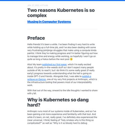 Two reasons Kubernetes is so complex