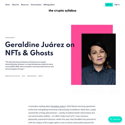 Geraldine Juárez on NFTs &amp; Ghosts