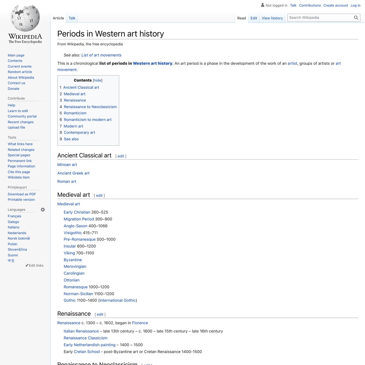 Periods in Western art history Wikipedia — Are.na