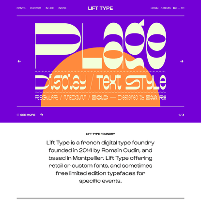 Lift Type — A french digital type foundry