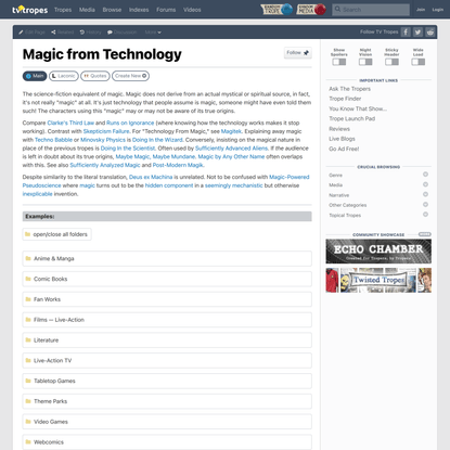 Magic from Technology - TV Tropes