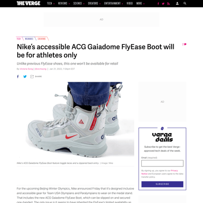 Nike’s accessible ACG Gaiadome FlyEase Boot will be for athletes only