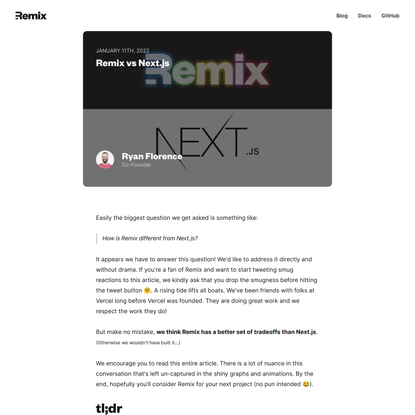 Remix vs Next.js